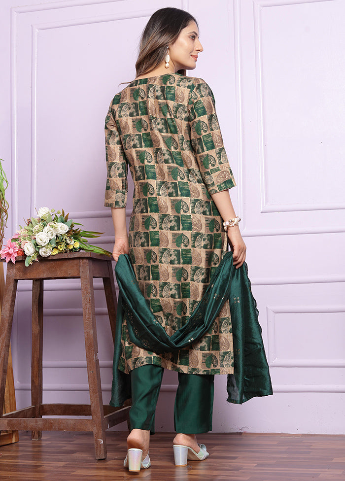 3 Pc Multicolor Readymade Viscose Suit Set