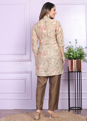 3 Pc Multicolor Readymade Silk Suit Set