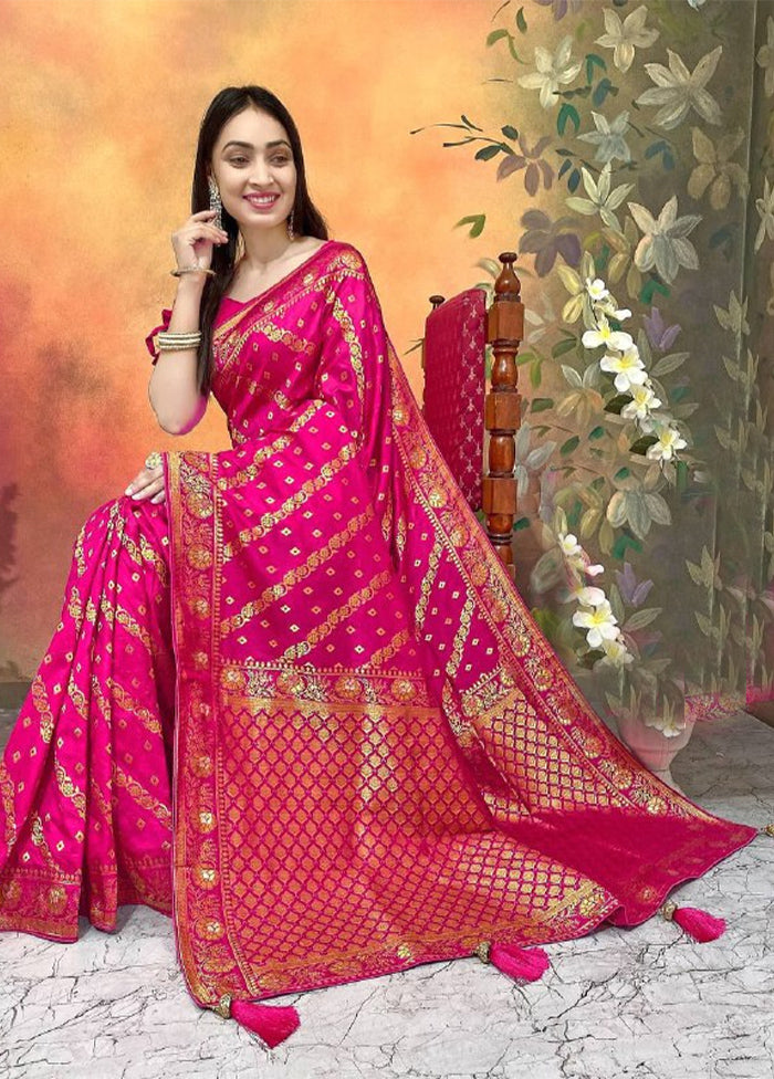 Rani Dupion Silk Saree With Blouse Piece