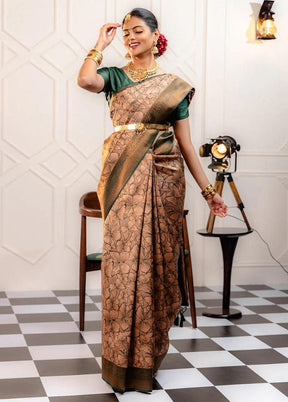 Multicolor Banarasi Silk Saree With Blouse Piece