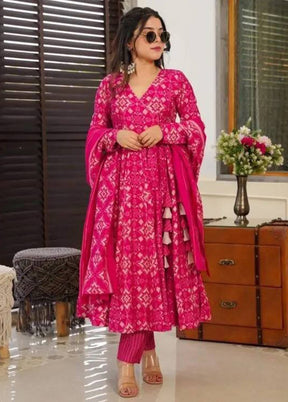 3 Pc Rani Readymade Silk Suit Set