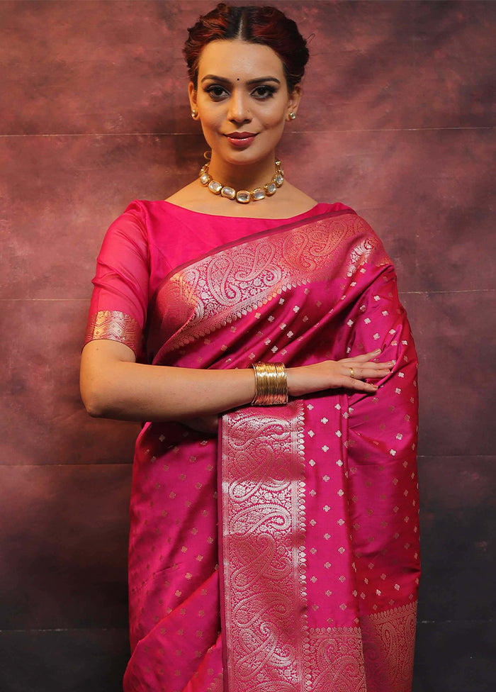 Rani Dupion Silk Saree With Blouse Piece