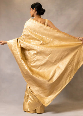 Chiku Banarasi Silk Saree With Blouse Piece