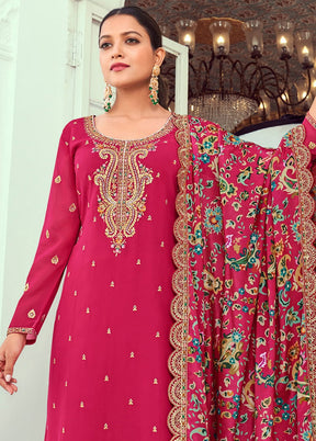 3 Pc Rani Semi Stitched Georgette Suit Set