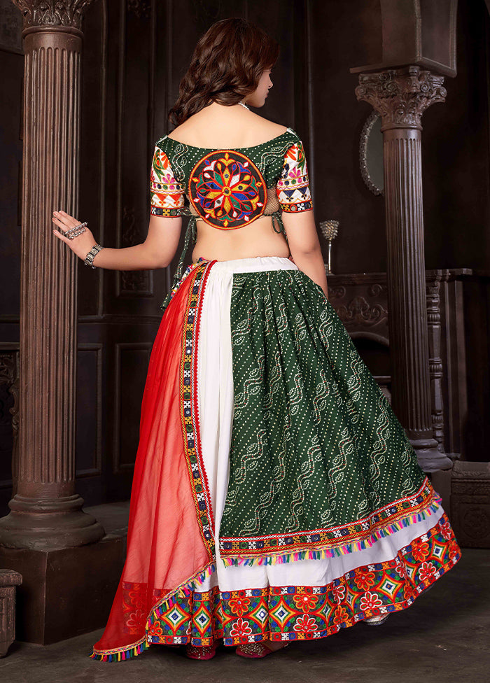 3 Pc Multi Cotton Semi Stitched Lehenga Set