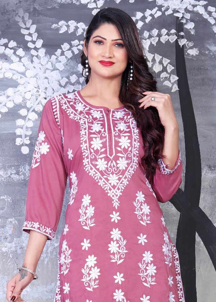 Mauve Readymade Viscose Kurti