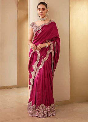 Rani Dupion Silk Saree With Blouse Piece