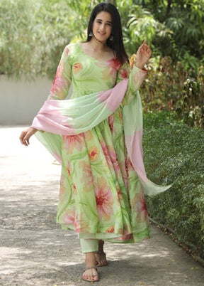 3 Pc Multicolor Readymade Silk Suit Set