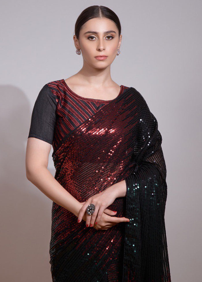 Multicolor Georgette Saree With Blouse Piece