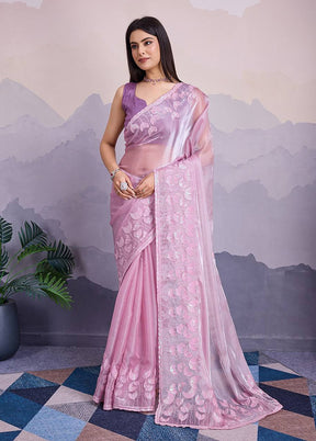 Lavender Jimmy Choo Saree With Blouse Piece