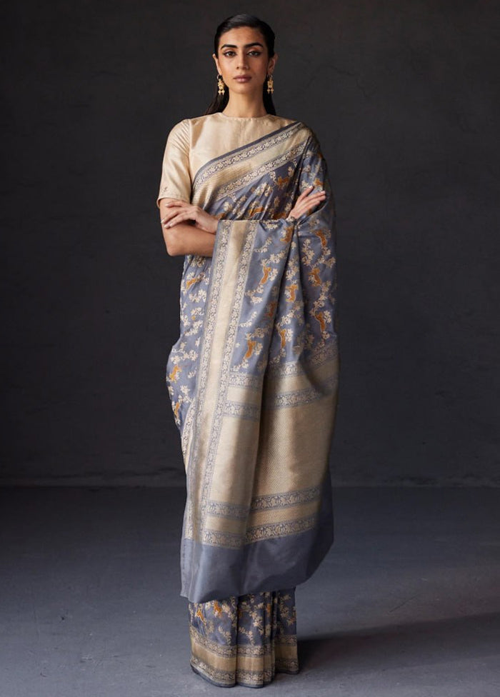 Multicolor Banarasi Silk Saree With Blouse Piece