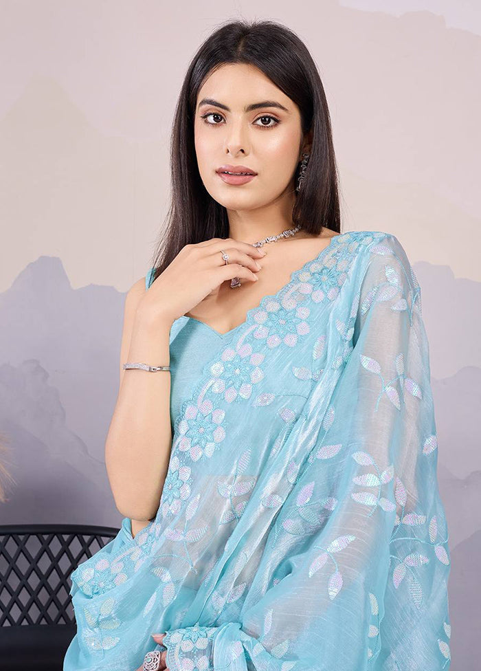 Firoza Dupion Silk Saree With Blouse Piece