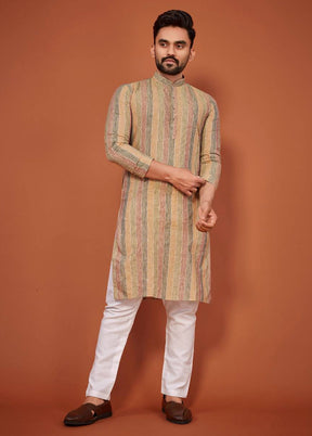 Multicolor Silk Kurta And Pajama Set