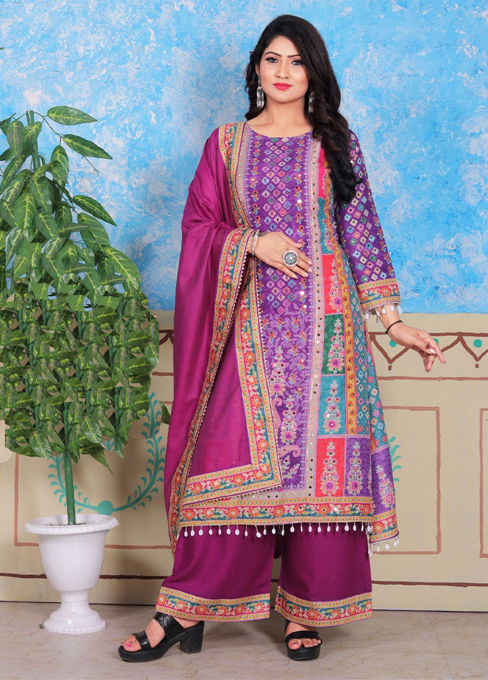 3 Pc Multicolor Readymade Cotton Suit Set