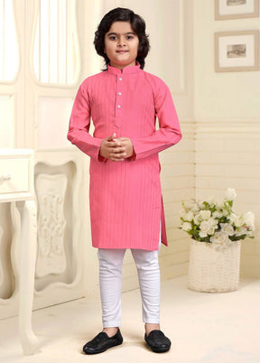 Pink Pure Cotton Kurta Pajama Set