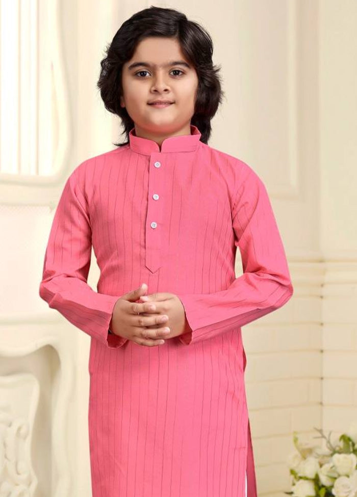 Pink Pure Cotton Kurta Pajama Set