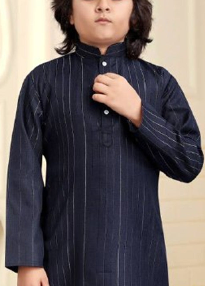 Navy Blue Pure Cotton Kurta Pajama Set