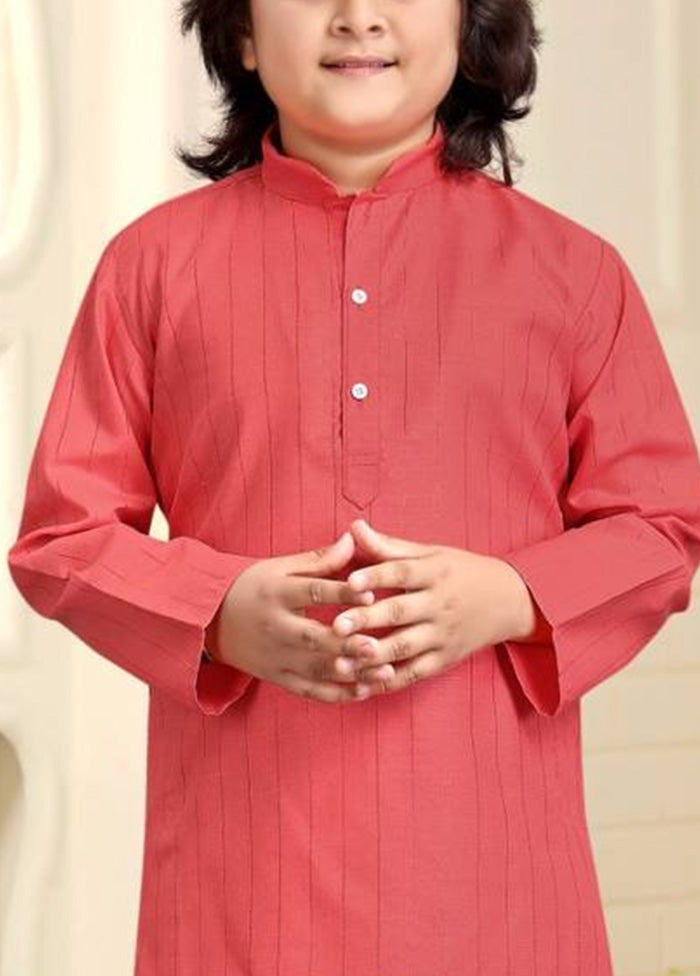 Peach Pure Cotton Kurta Pajama Set