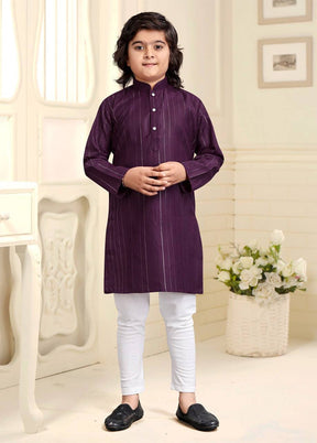 Purple Pure Cotton Kurta Pajama Set