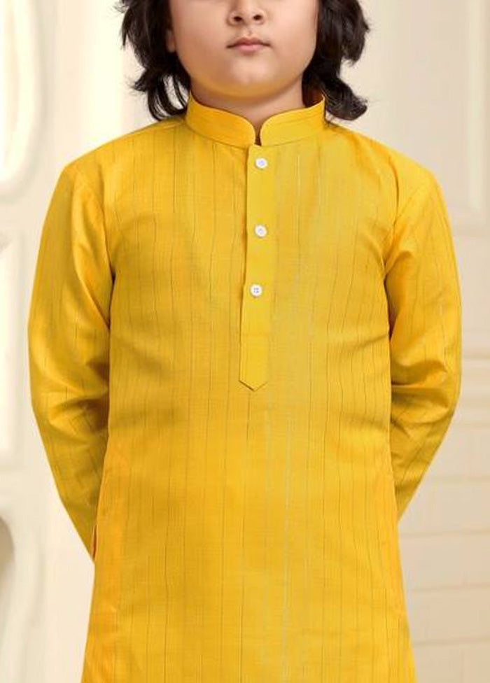 Yellow Pure Cotton Kurta Pajama Set