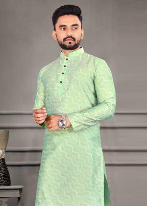 Pista Green Silk Kurta And Pajama Set