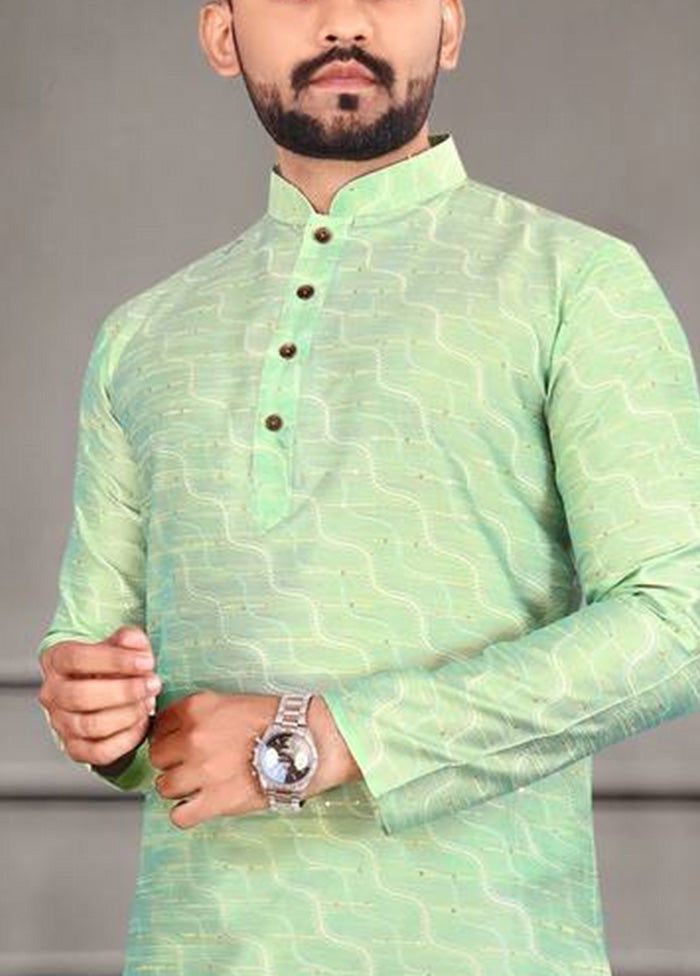 Pista Green Silk Kurta And Pajama Set