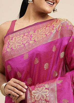 Rani Banarasi Silk Saree With Blouse Piece