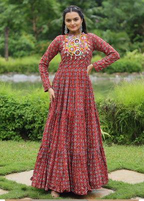 Multicolor Readymade Cotton Indian Dress