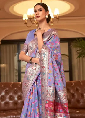 Multicolor Banarasi Silk Saree With Blouse Piece