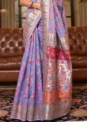 Multicolor Banarasi Silk Saree With Blouse Piece