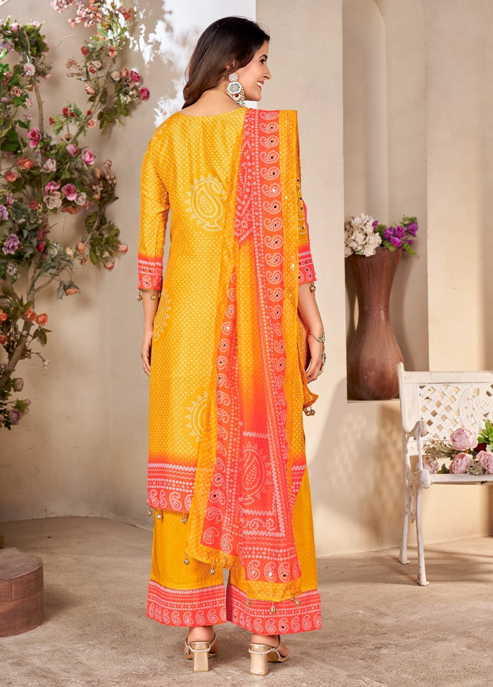 3 Pc Multicolor Readymade Silk Suit Set