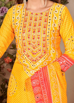 3 Pc Multicolor Readymade Silk Suit Set