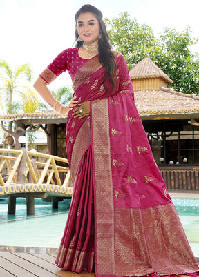 Wine Satin Silk Saree With Blouse Piece