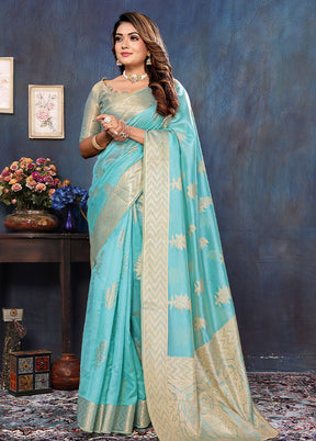 Firoza Organza Saree With Blouse Piece