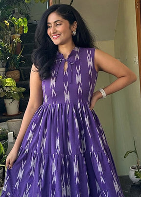 Purple Readymade Chanderi Kurti