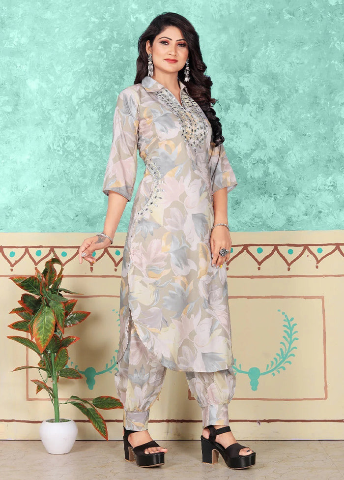 2 Pc Multicolor Readymade Cotton Kurti Set