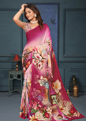 Multicolor Dupion Silk Saree With Blouse Piece