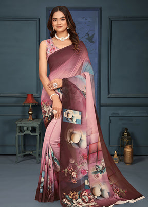 Multicolor Dupion Silk Saree With Blouse Piece