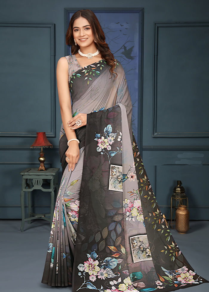 Multicolor Dupion Silk Saree With Blouse Piece