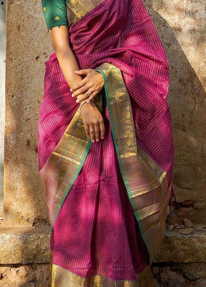 Multicolor Banarasi Silk Saree With Blouse Piece