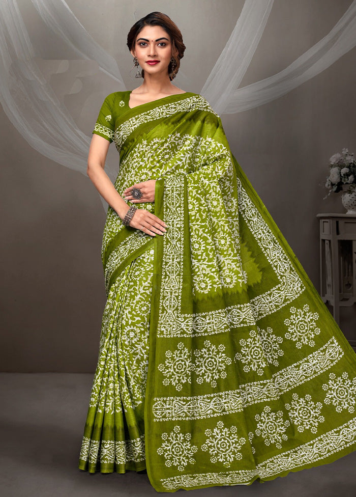 Multicolor Cotton Saree With Blouse Piece