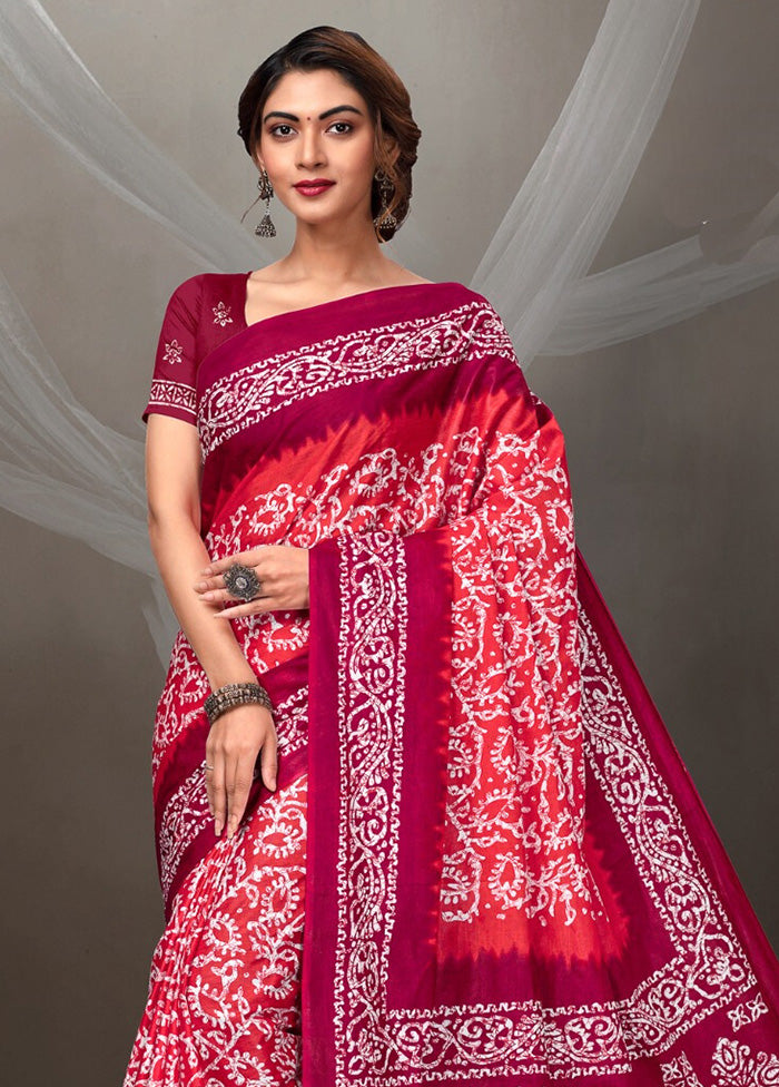 Multicolor Cotton Saree With Blouse Piece