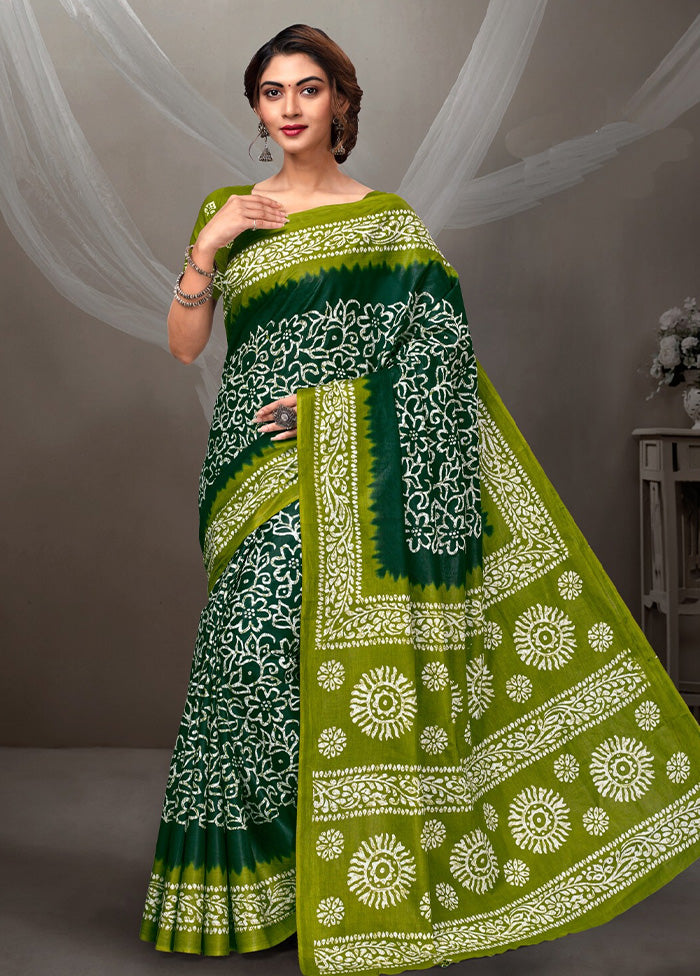 Multicolor Cotton Saree With Blouse Piece