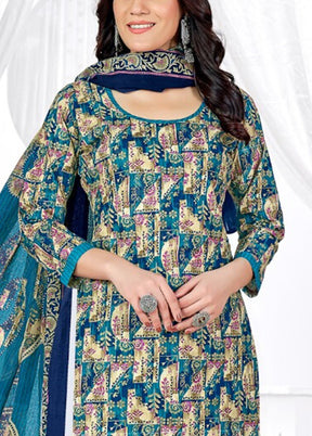 3 Pc Multicolor Pure Readymade Cotton Suit Set