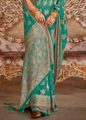 Rama Georgette Saree With Blouse Piece