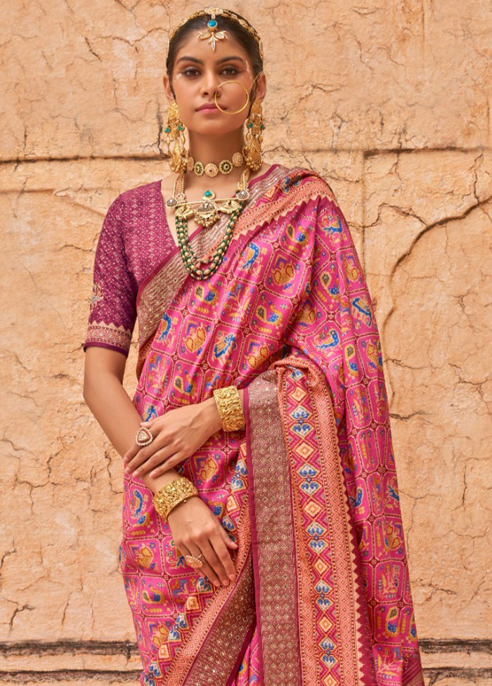 Multicolor Spun Silk Saree With Blouse Piece