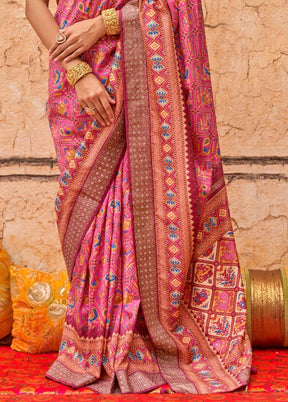 Multicolor Spun Silk Saree With Blouse Piece