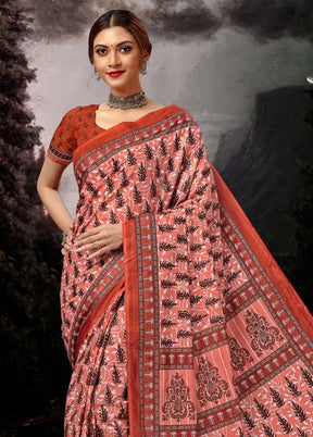 Multicolor Cotton Saree With Blouse Piece