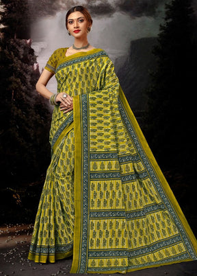 Multicolor Cotton Saree With Blouse Piece