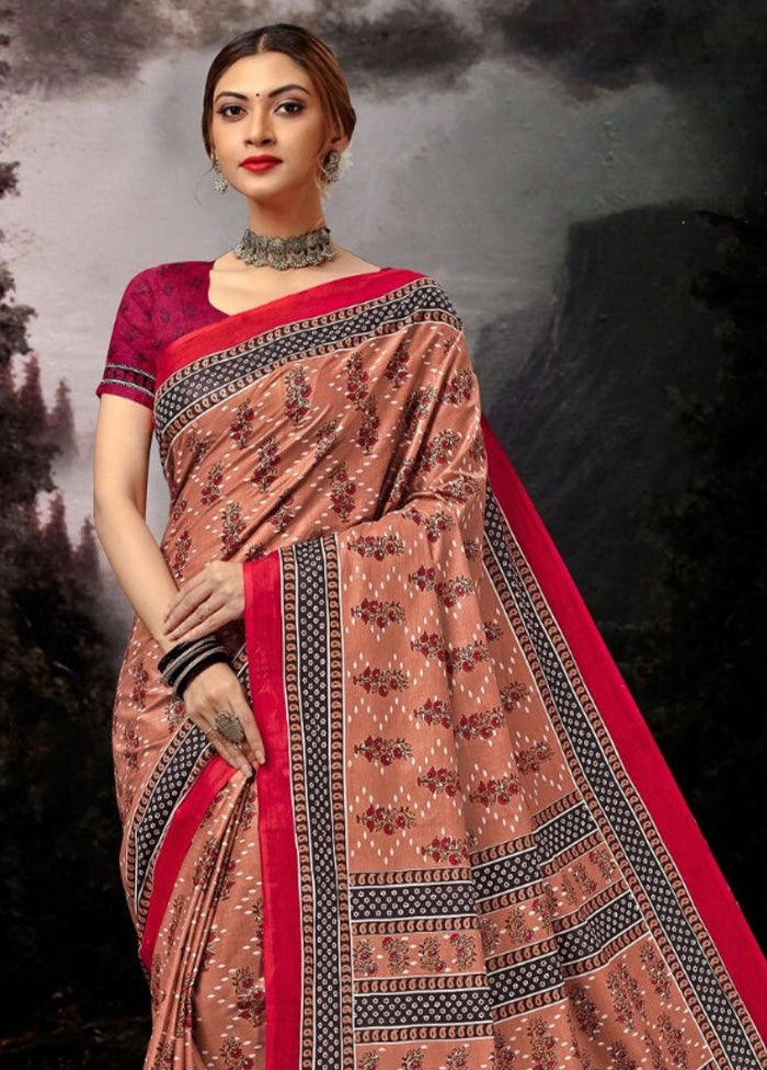 Multicolor Cotton Saree With Blouse Piece